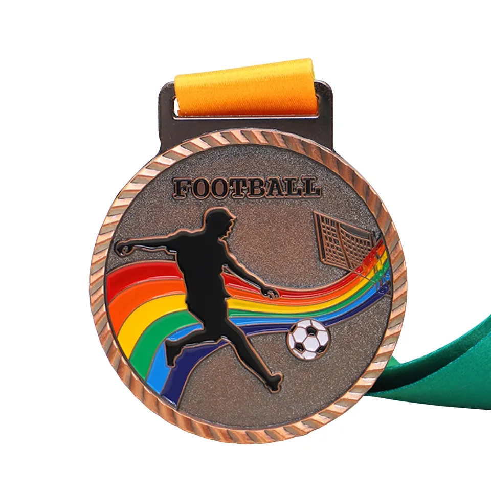 Benutzerdefinierte gravierbare Fußballmedaille