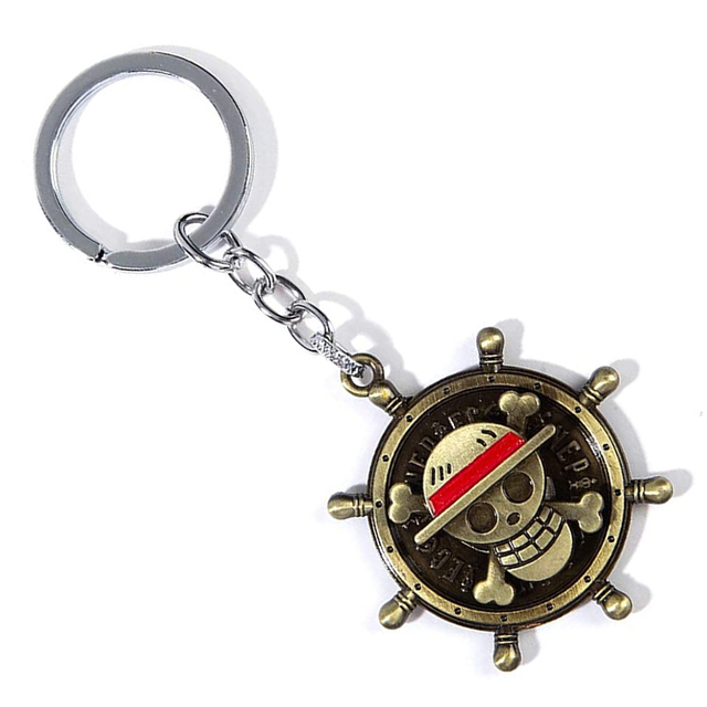 Benutzerdefinierte Schädel Luffy 3D Bronze Metall Schlüsselanhänger Kette Schlüsselanhänger Tag Fob Kette