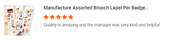 KUNDENFEEDBACK FÜR GUTE PERSONALISIERTE EMAILLE PINS