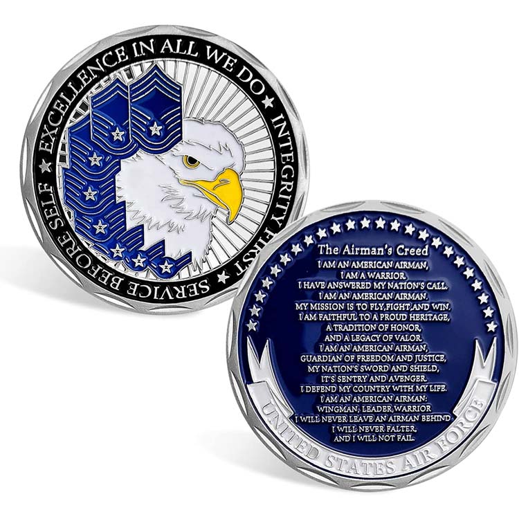 Custom US Air Force Challenge Coin Kolorierte F-35 Lightning II Fighter Jet Military Coin