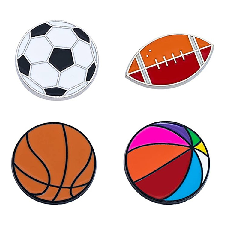 Kundenspezifischer Sport, der Fußball-Revers-Pin-Baseball-Basketball-Emaille-Pin sammelt