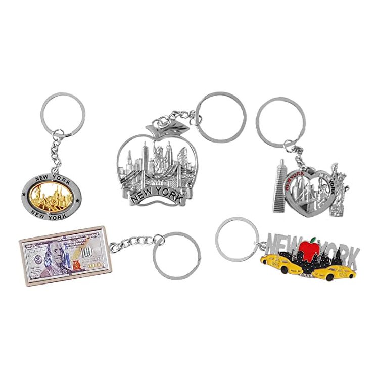  Silber Souvenir Collection New York Metall Schlüsselanhänger Ring Bundle Bulk