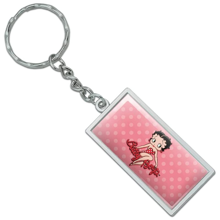 Benutzerdefinierte Betty Boop Star Emaille Schlüsselanhänger rot und schwarz