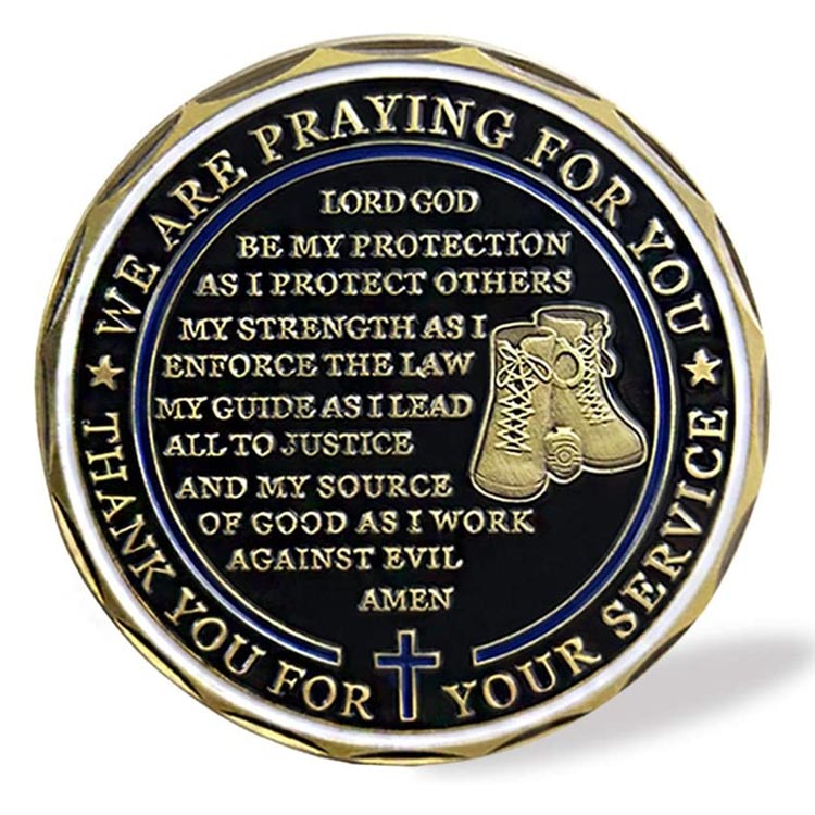 Custom Saint Michael Police Officer Prayer Law Enforcement Challenge Coin